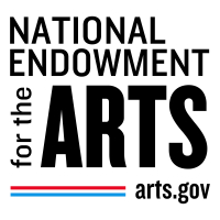 logo for NEA with red and blue underline url arts.gov