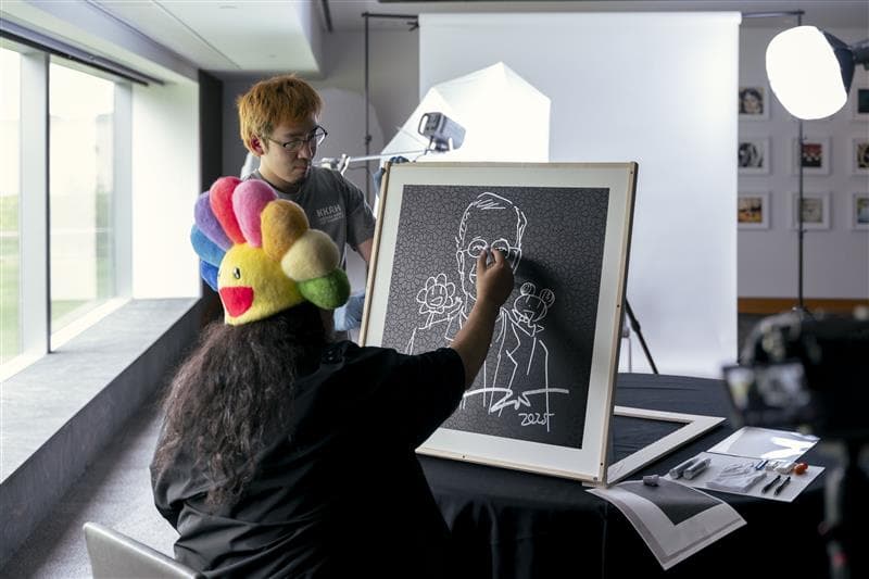 Artist sketching a drawing of a person