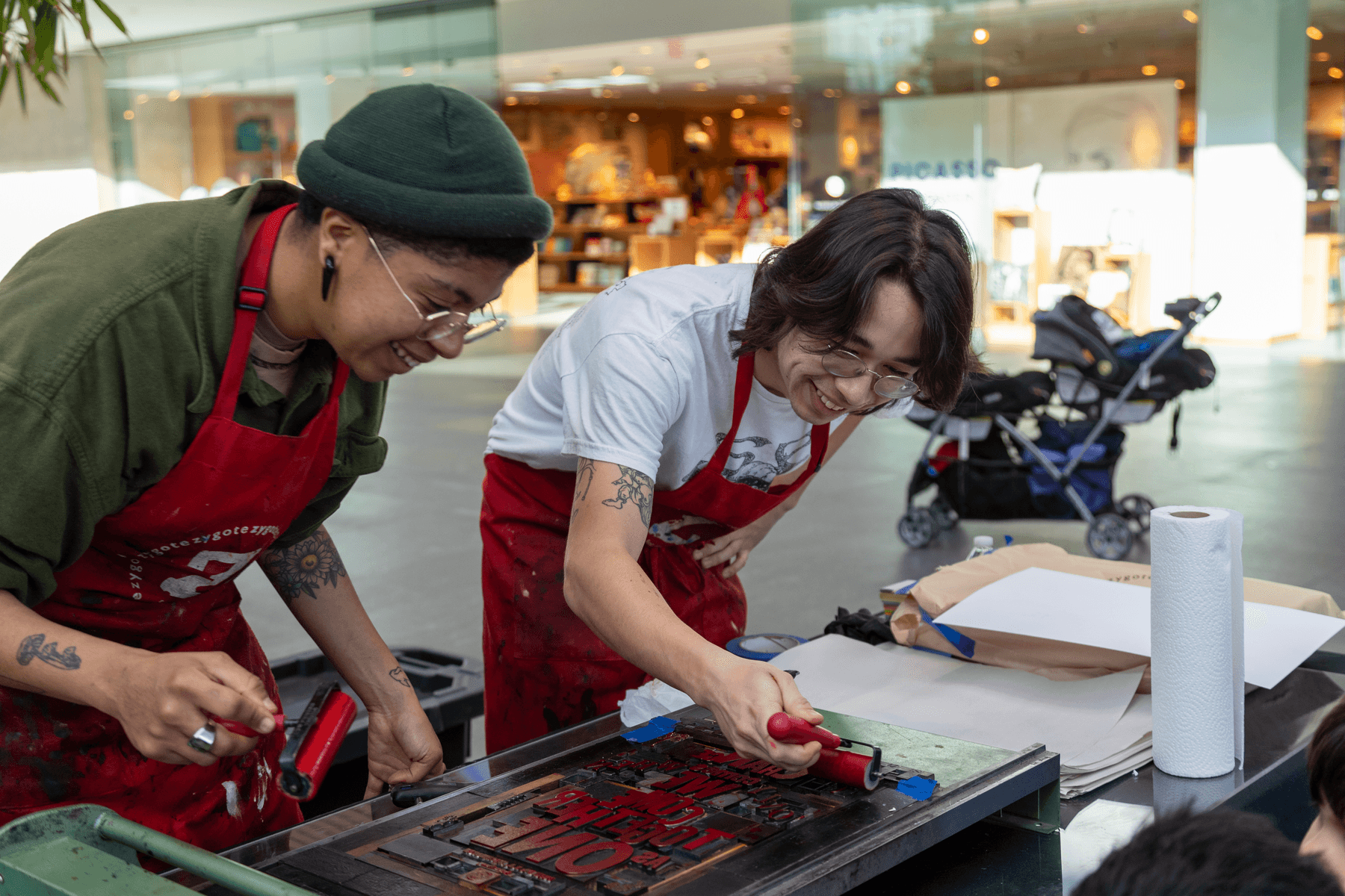 a couple of people working on a project