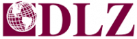 logo type: globe on the left, DLZ in bold serif letters on the right