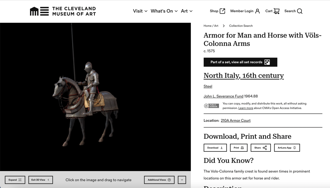 CMA's Armor for Horse on Collection online