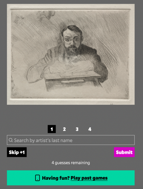 A screenshot of the Artle game